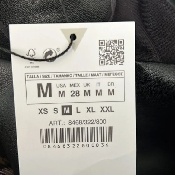 ZARA | Black | FAUX LEATHER DRAPED DRESS - Picture 10 of 10